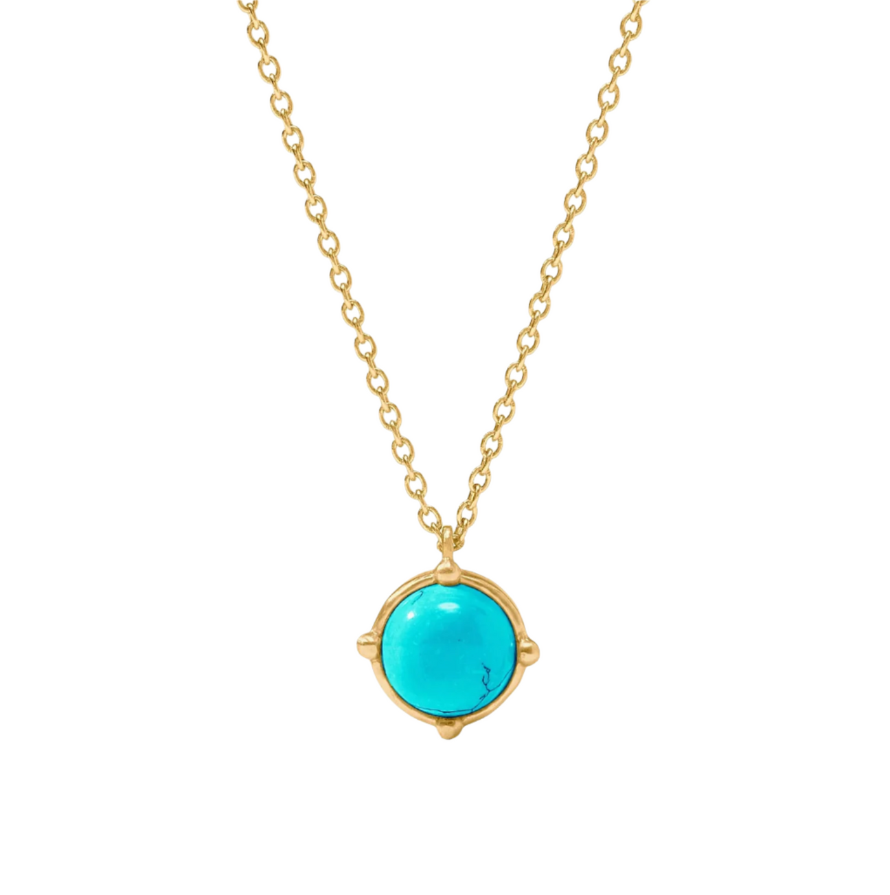 Julie Vos Honeybee Solitaire Necklace, Turquoise Blue