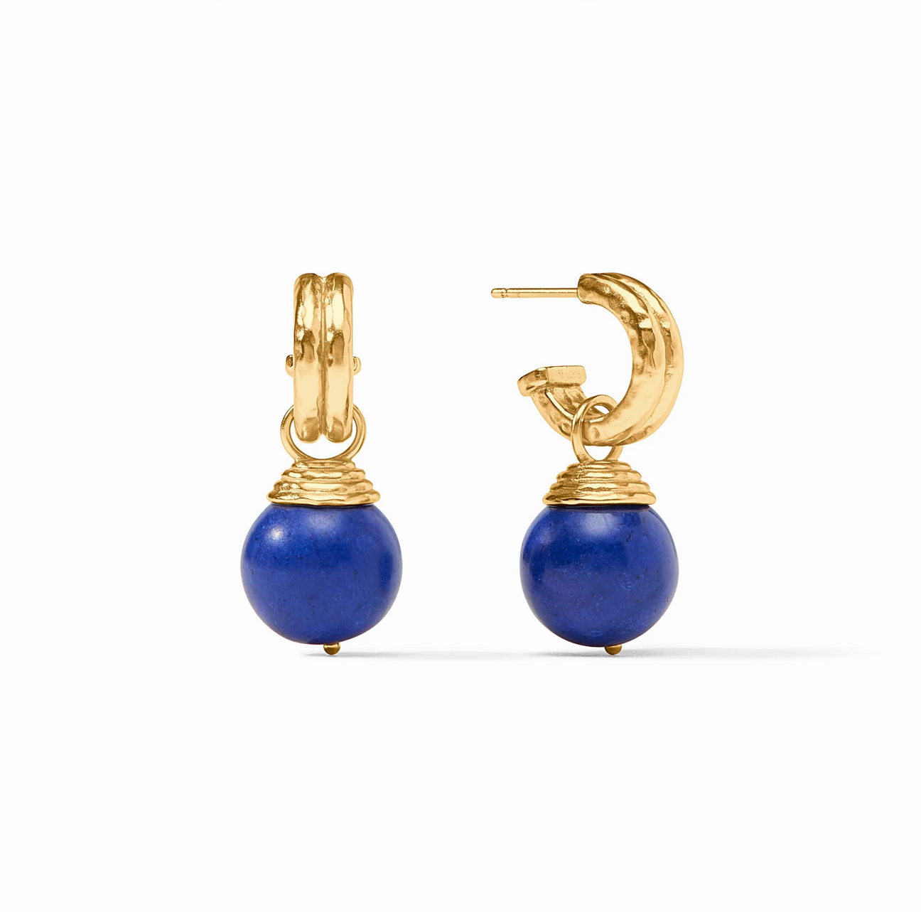 Julie Vos Bonbon Hoop & Charm Earring, Lapis Blue