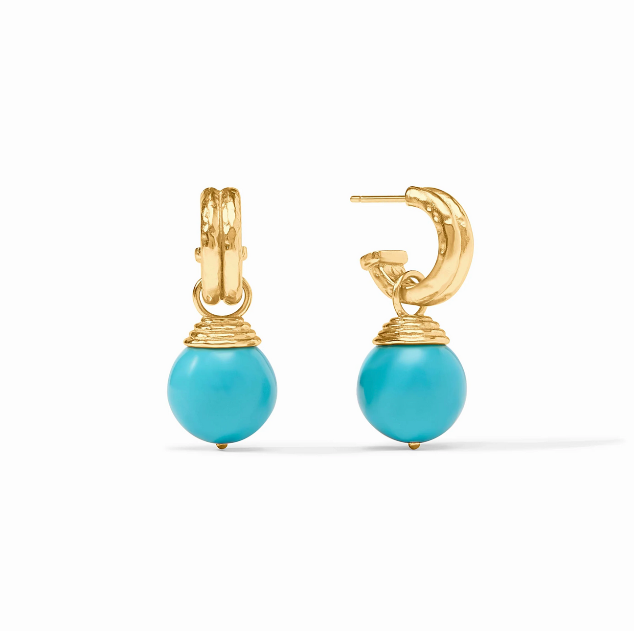 Julie Vos Bonbon Hoop & Charm Earring, Turquoise