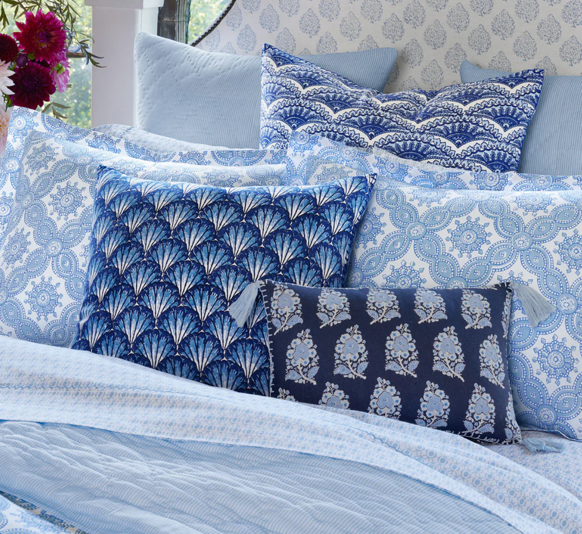 John Robshaw Nandi Light Indigo Quilt
