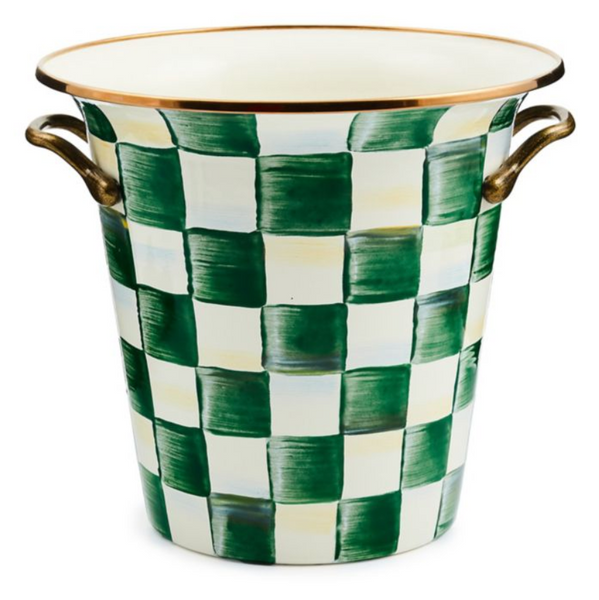 MacKenzie Childs Emerald Check Enamel Wine Cooler