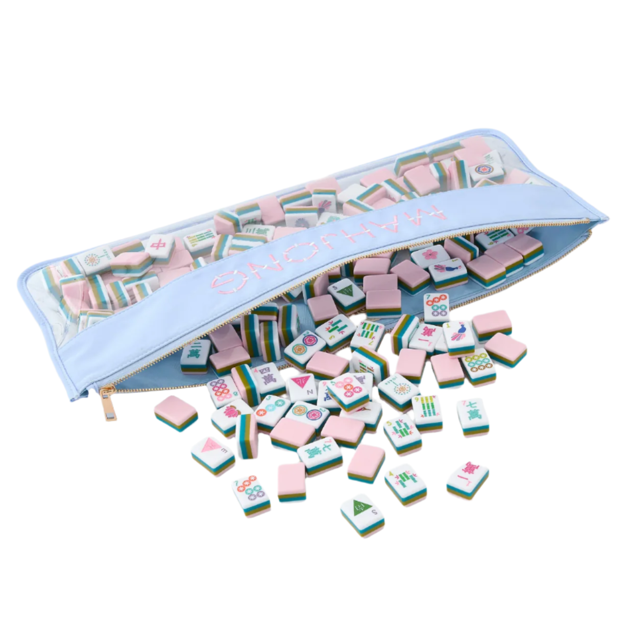 Oh My Mahjong Light Blue Bamboo Bag
