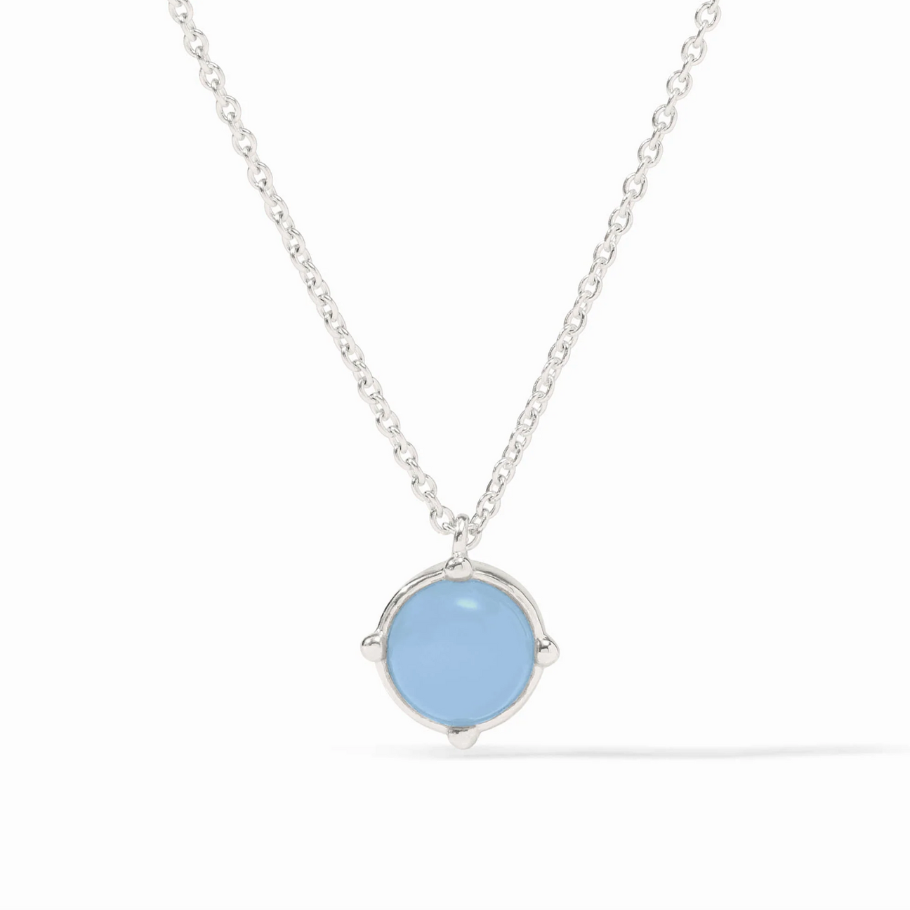 Julie Vos Silver Honeybee Necklace, Chalcedony Blue