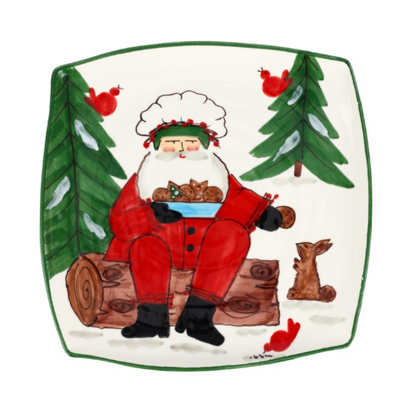 VIETRI Old St. Nick Limited Edition Square Platter 2025