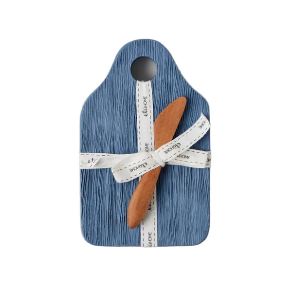 Mini Denim Appetizer Board & Spreader Set