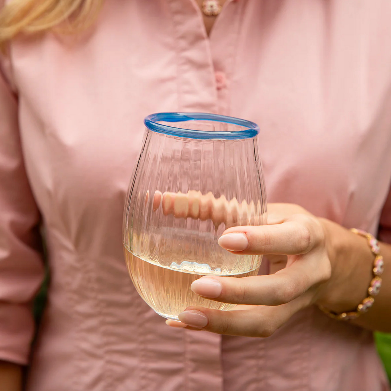 Juliska Nell Chambray Wine Glass – Waiting On Martha