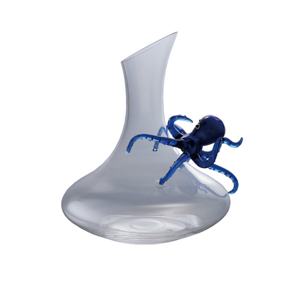 Glass Decanter w/ Hand-Blown Octopus