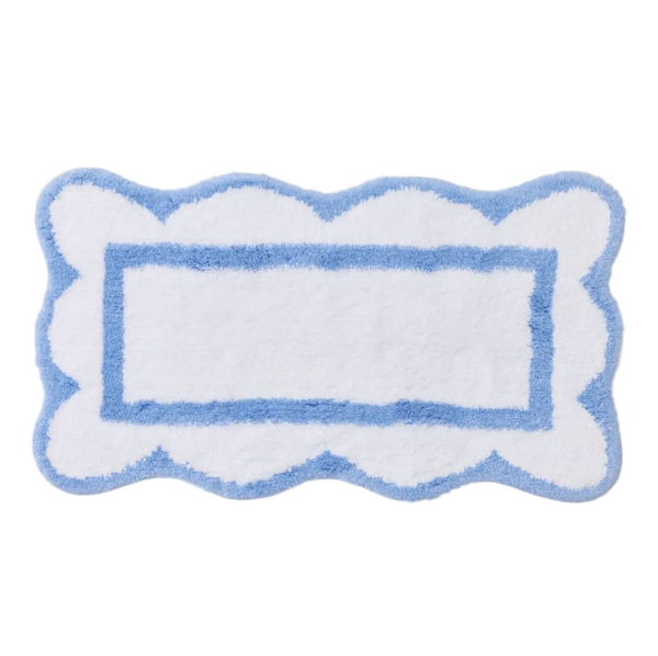 Weezie Sky Blue Scallop Bath Rug