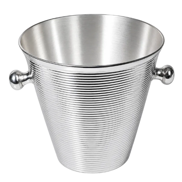 Silver Plate Full Ribbed Ice Bucket with Ball Handles – Waiting On Martha