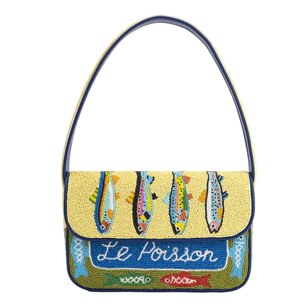 Le Poisson Hand Beaded Shoulder Bag