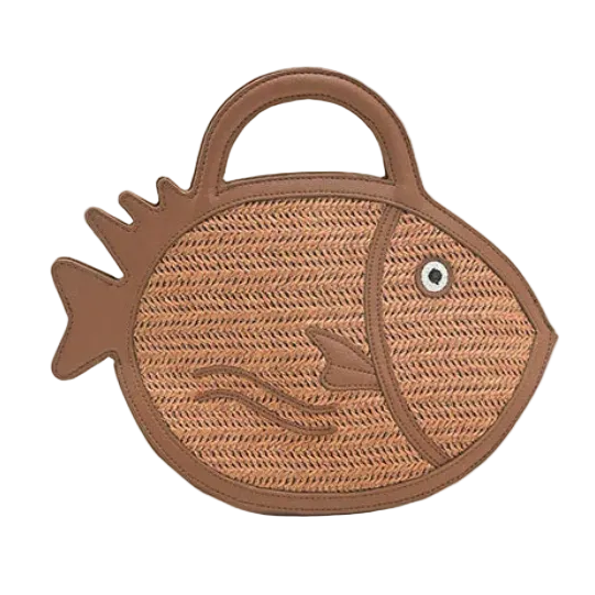 Fish Tales Raffia Bag