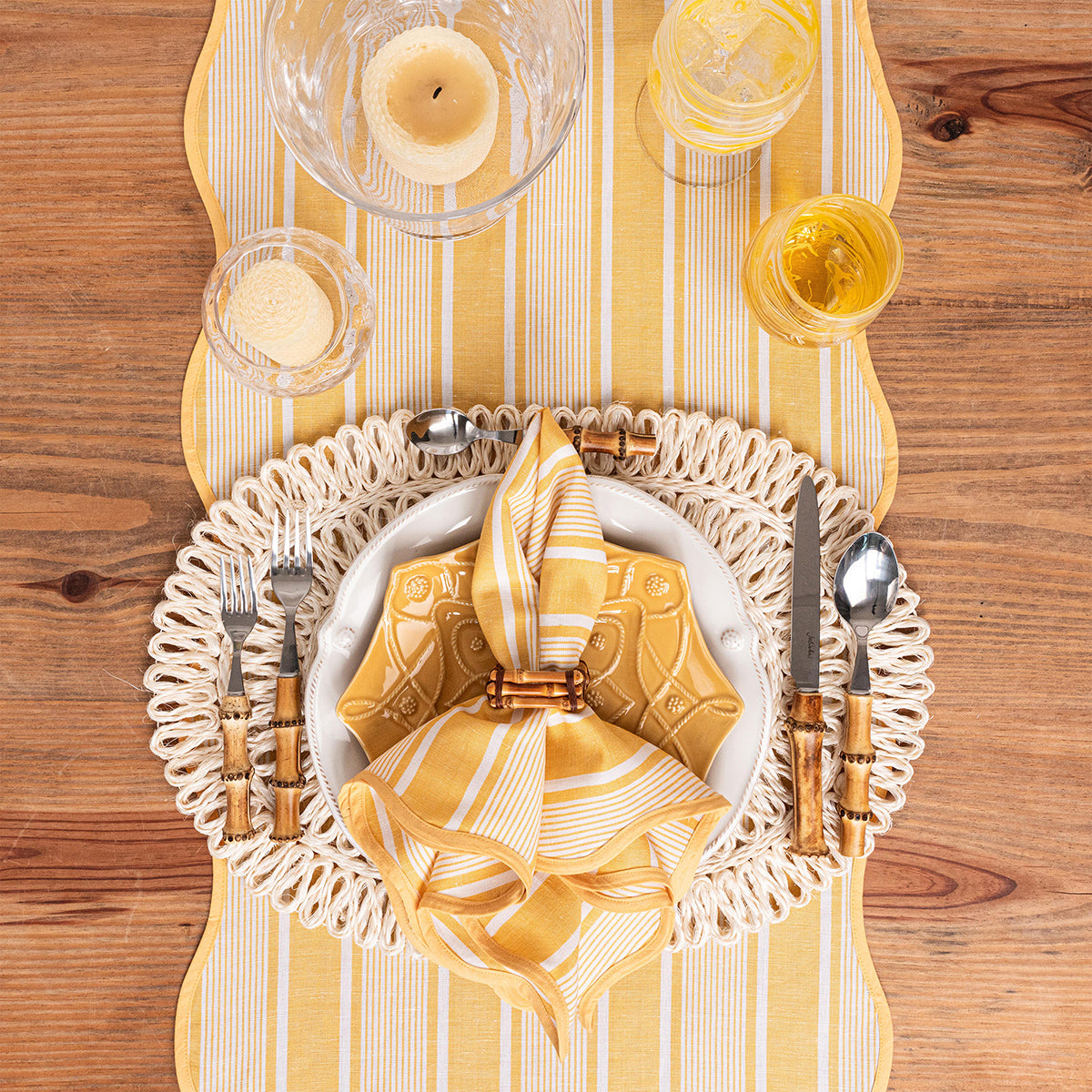 Juliska Cabana Stripe Table Runner - Sunshine