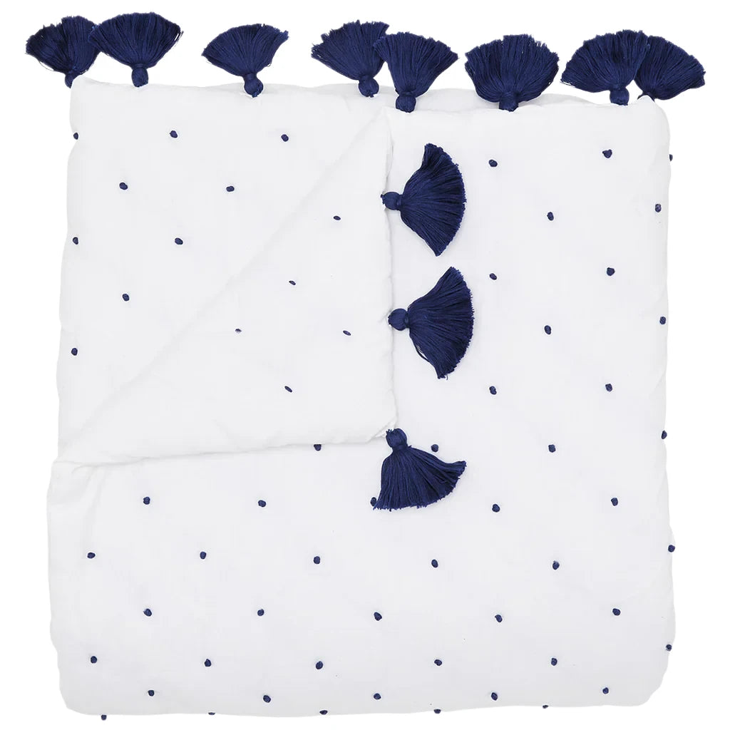John Robshaw French Knot Indigo Throw