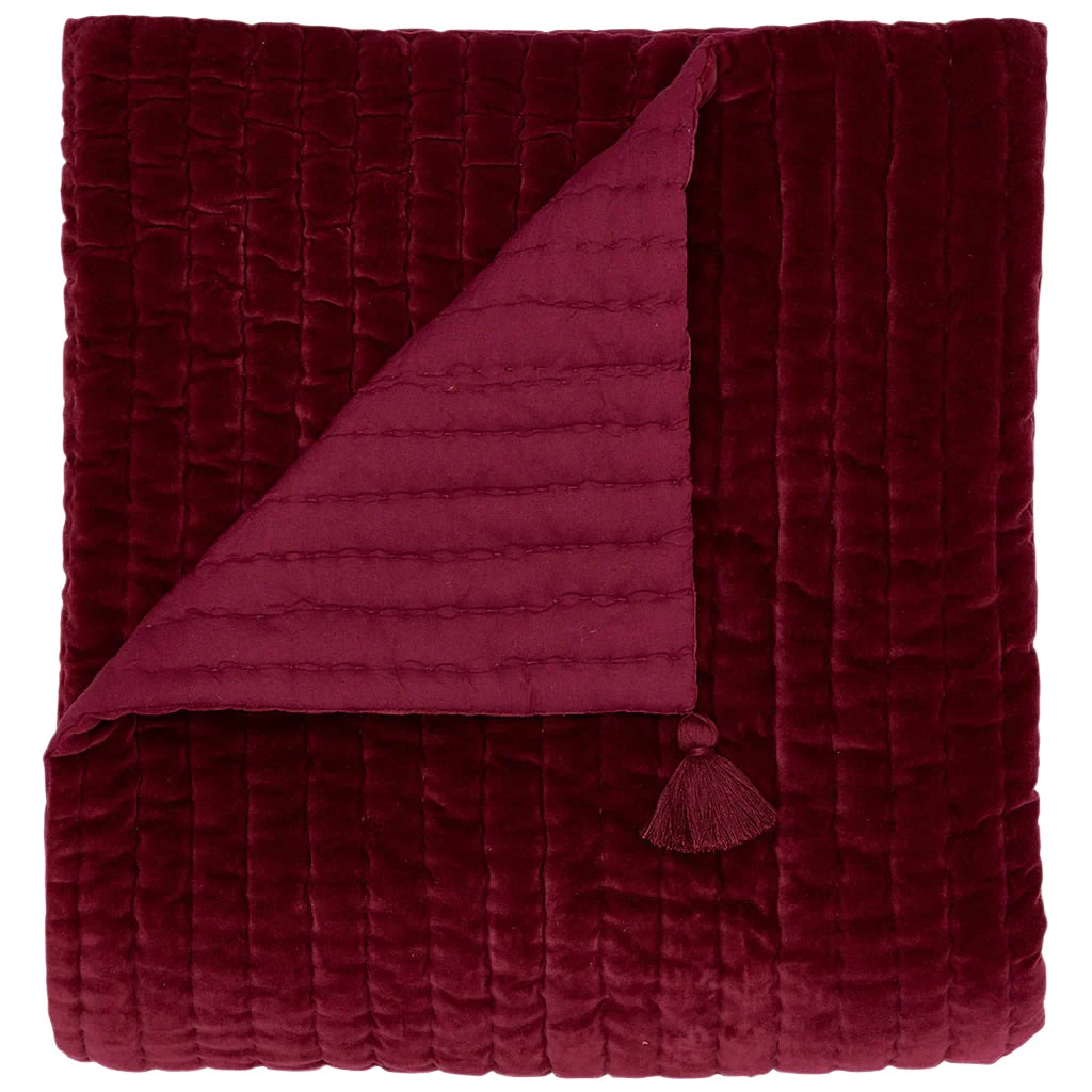 John Robshaw Velvet Berry Throw