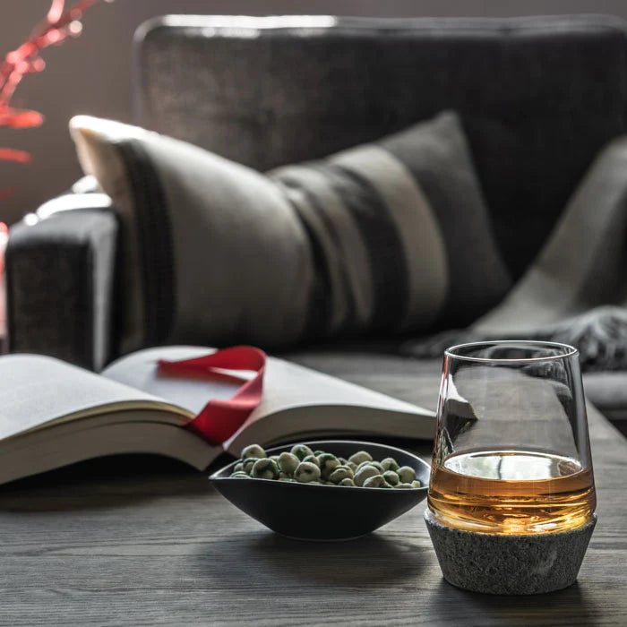 Simon Pearce Alpine Whiskey With Soapstone Base