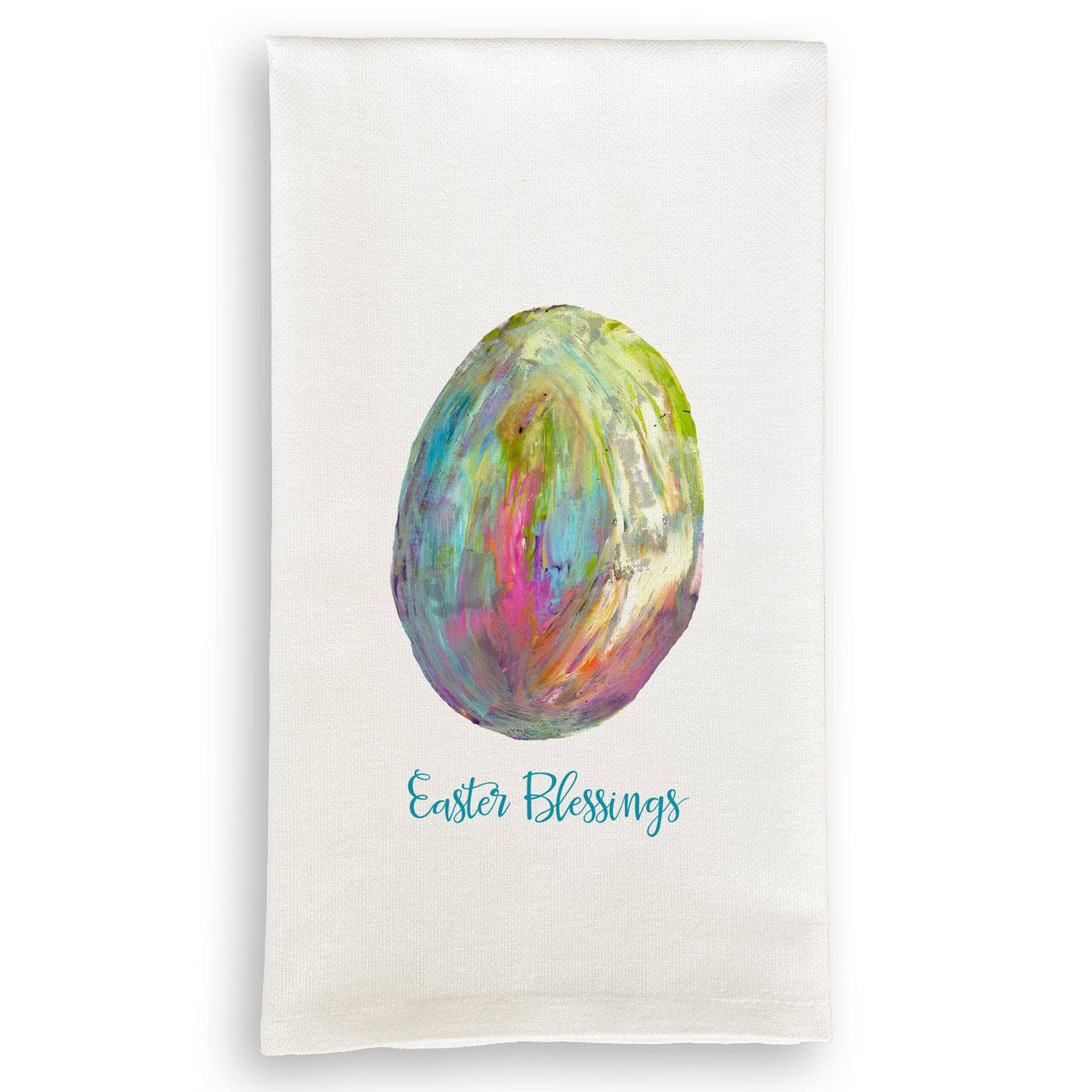 Easter Blessing Colorful Egg Tea Towel