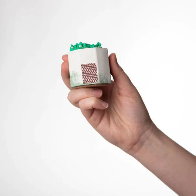 Matcha & White Match Holder With Green Matches