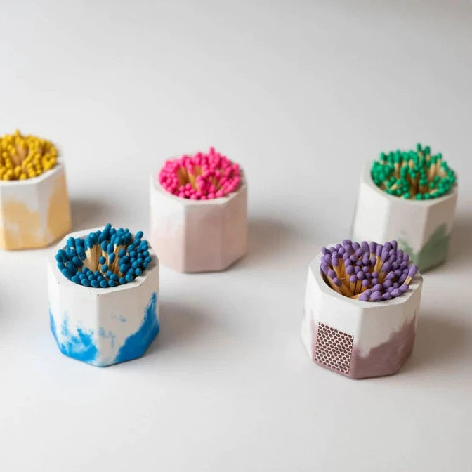 Matcha & White Match Holder With Green Matches