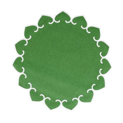 VIETRI Tessuti Sage Green Round Placemats with White Stitching
