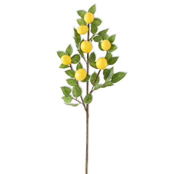 Large Faux Lemon & Foliage Spray Stem