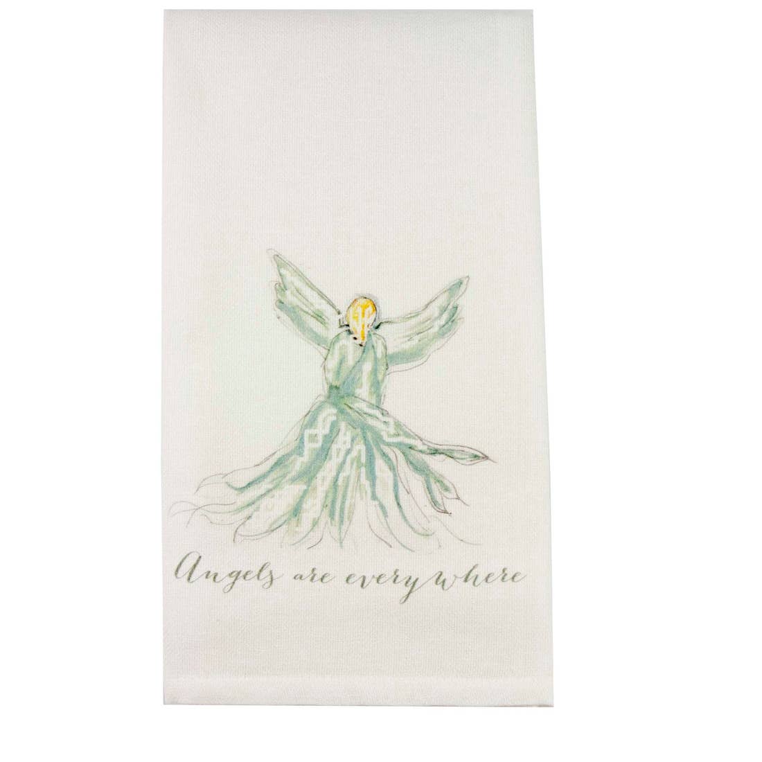 Angels Are Everywhere Tea Towel, Turquoise