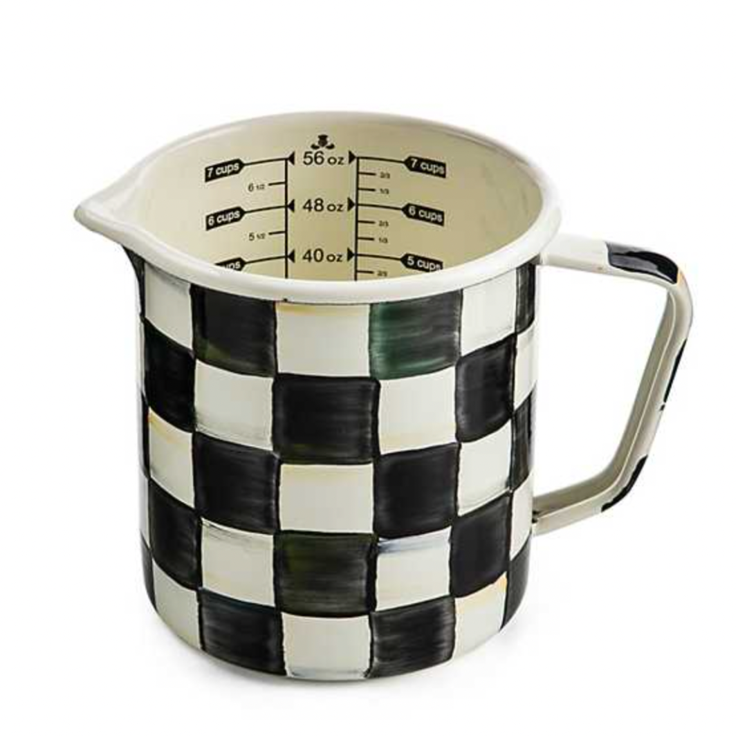 MacKenzie Childs Courtly Check Enamel Measuring Cup
