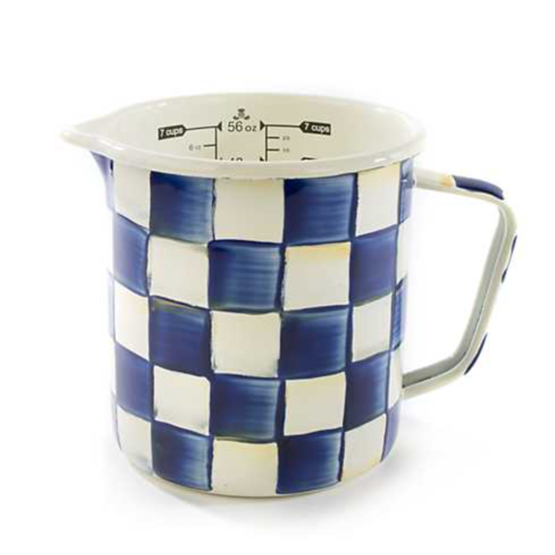 MacKenzie Childs Royal Check Enamel Measuring Cup