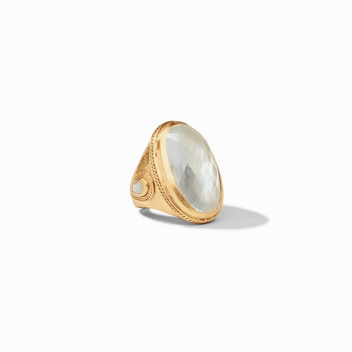 Julie Vos Cannes Statement Ring, Iridescent Clear Crystal