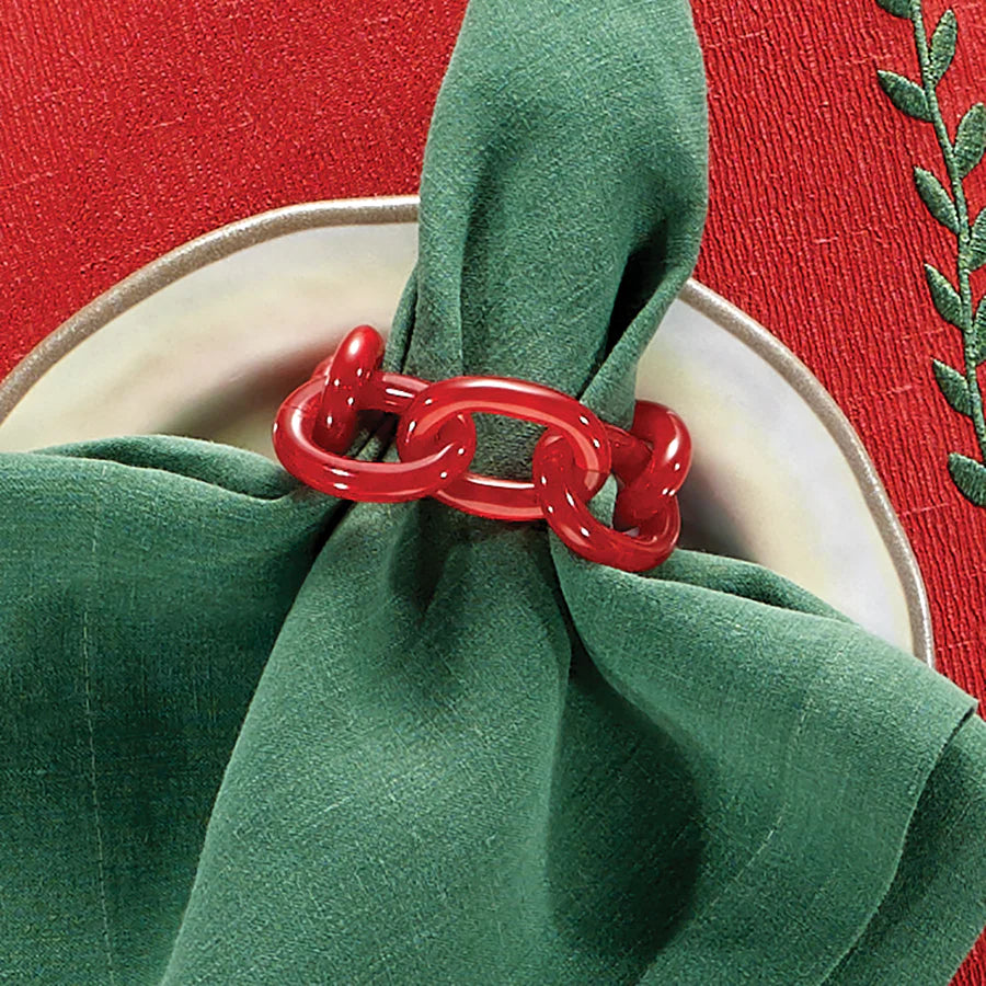 Red Chain Link Napkin Ring