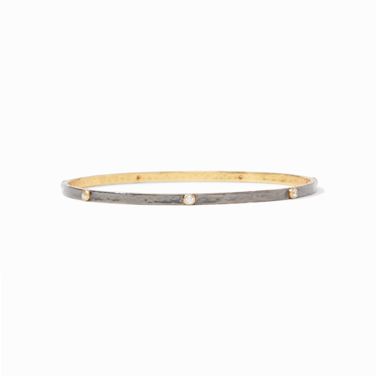 Julie Vos Crescent Bangle Mixed Metal Zircon