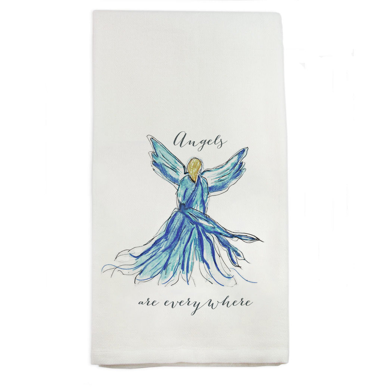 Angels Are Everywhere Tea Towel, Blue