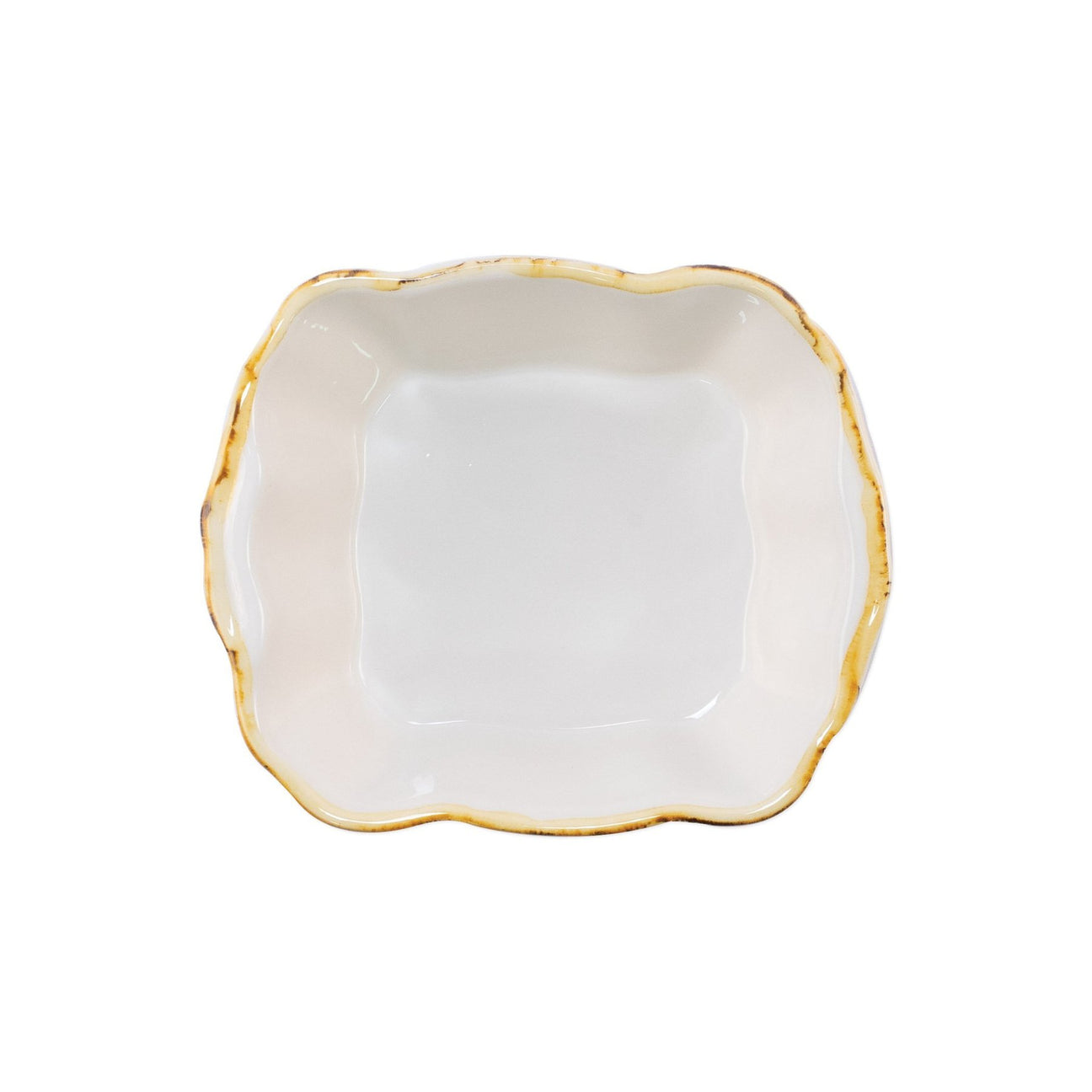 VIETRI White Small Square Italian Baker