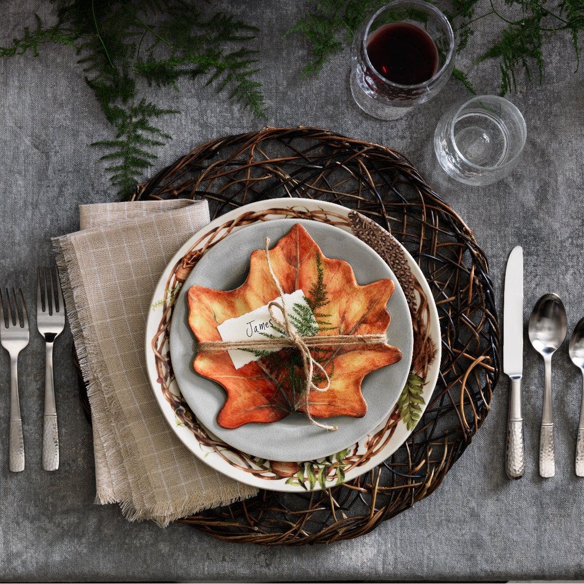 Juliska Forest Walk Leaf Plates - Set of 4