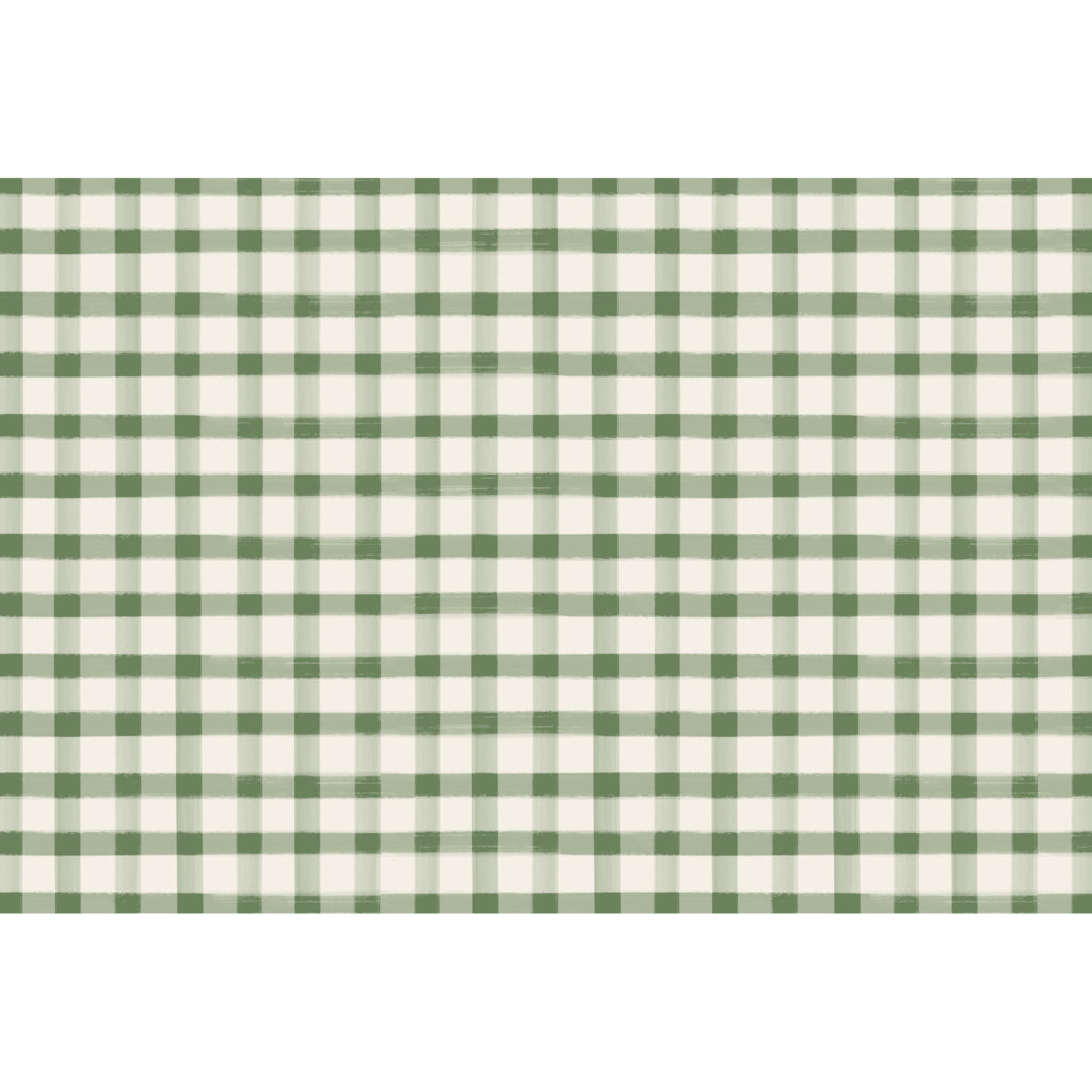 Dark Green Painted Check Placemats