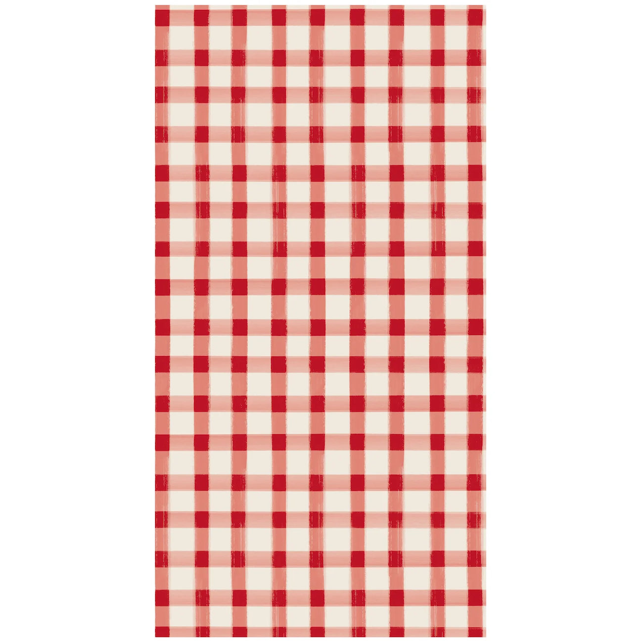 Red Painted Check Guest Paper Napkins, Set of 16