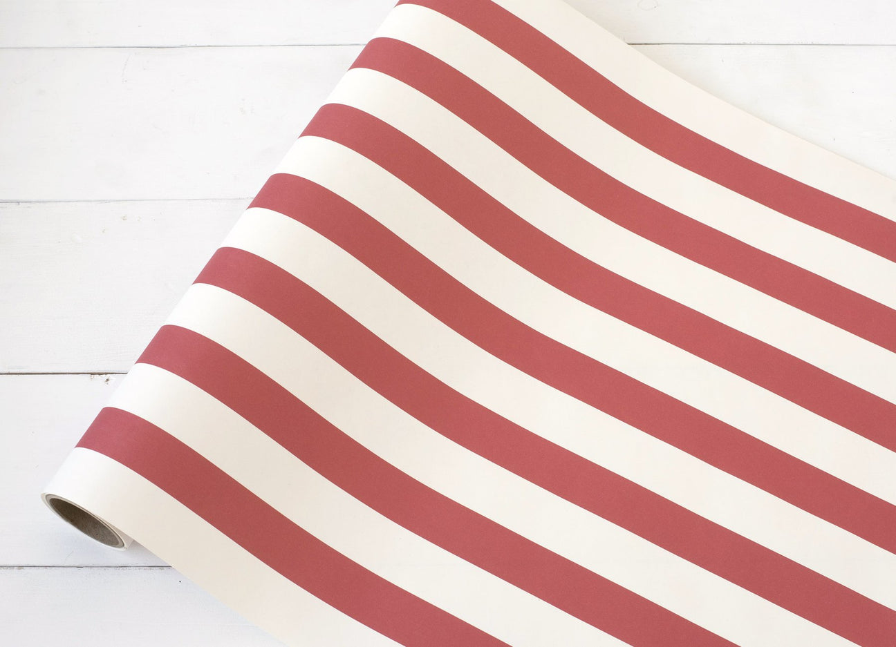 Red Classic Stripe Paper Table Runner