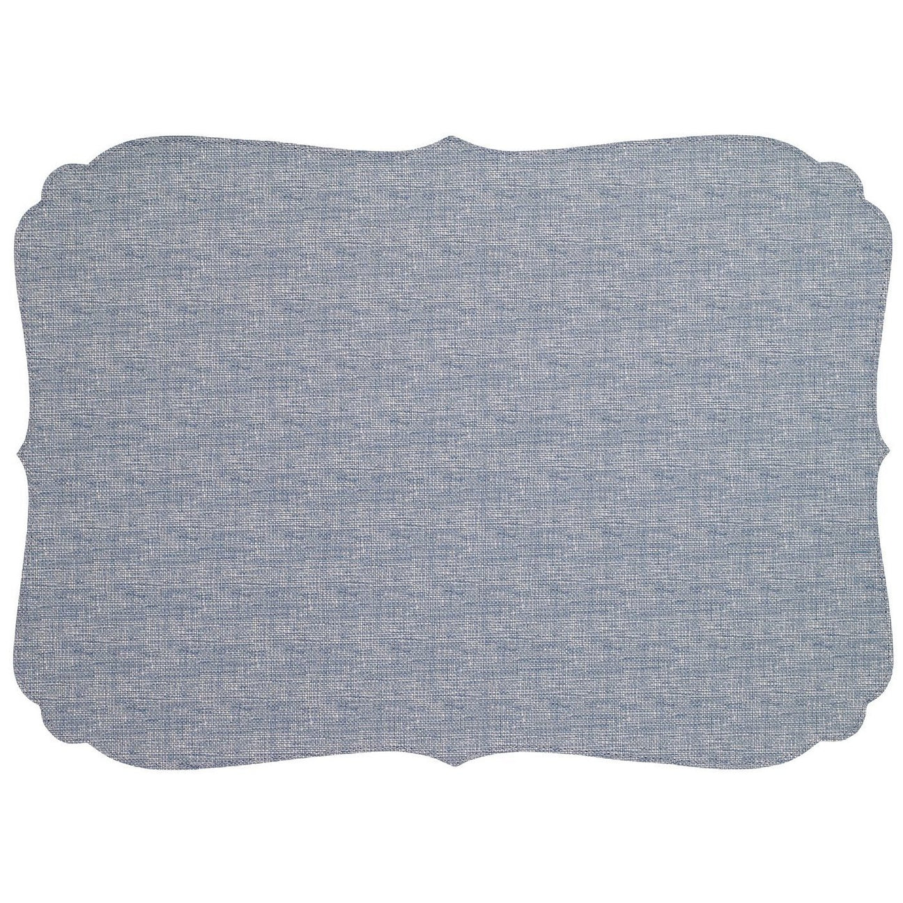 Chambray Curly Oblong Washable Placemat