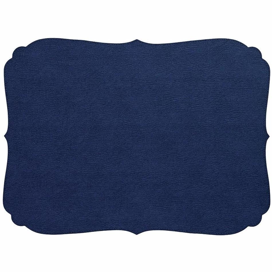 Navy Curly Oblong Washable Placemat