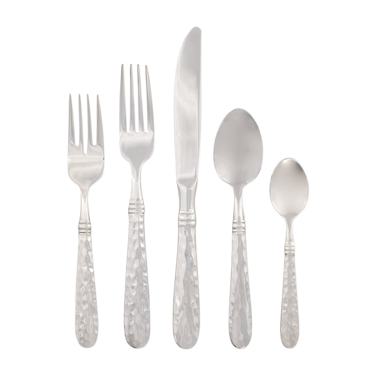 VIETRI Martellato Stainless Steel 5 Piece Place Setting