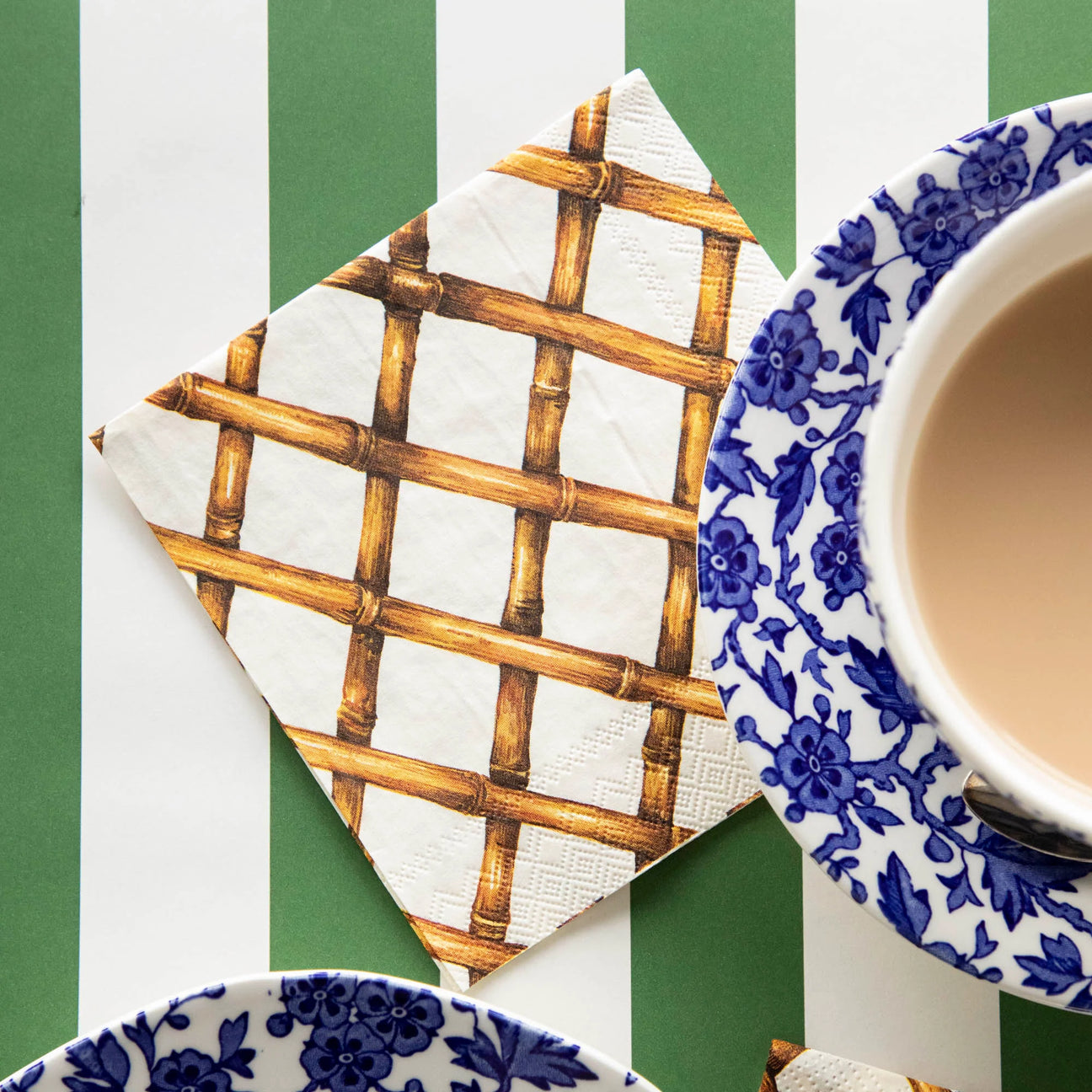 Bamboo Lattice Cocktail Paper Napkins, Set of 20
