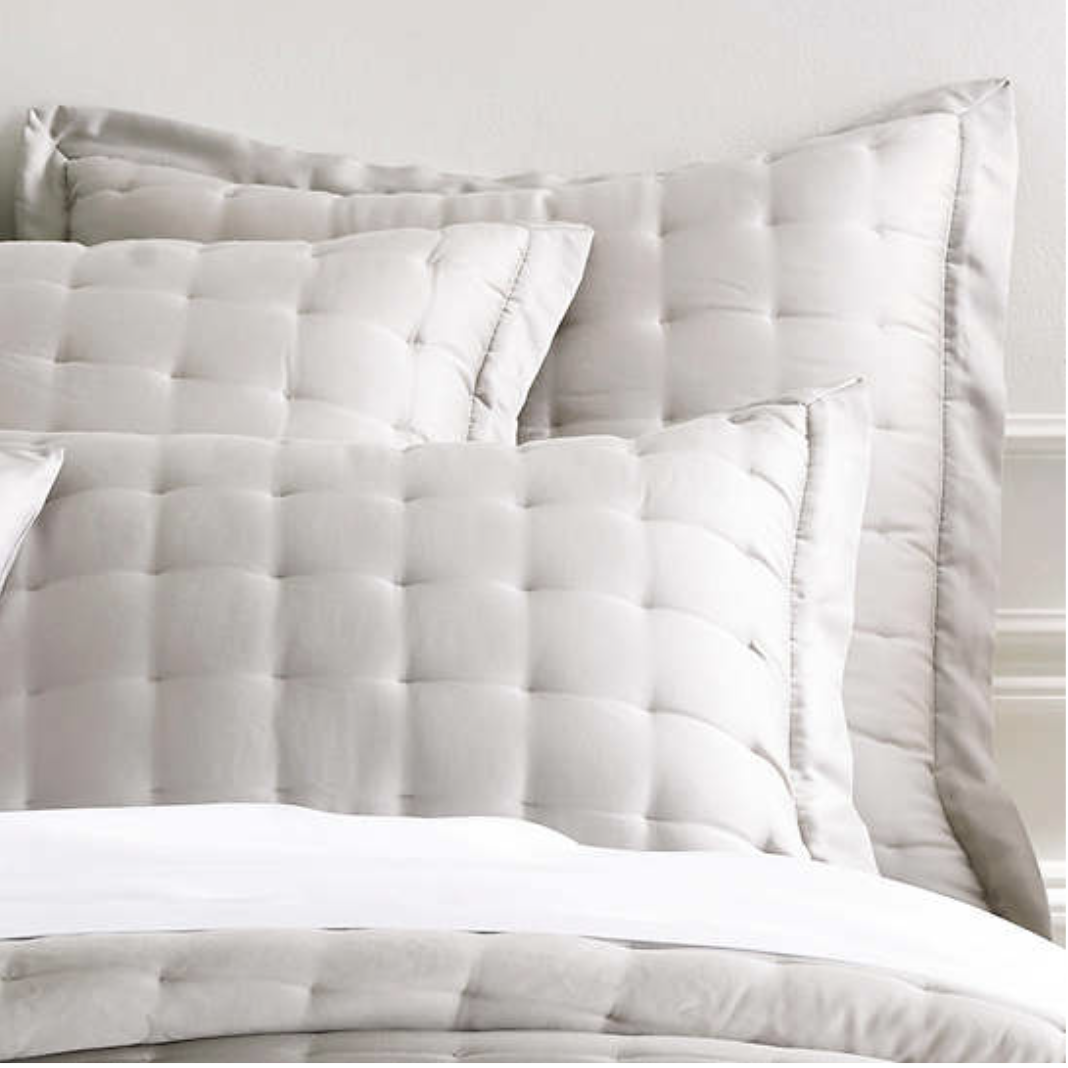 Pine Cone Hill Gray Silken Solid Puff Sham