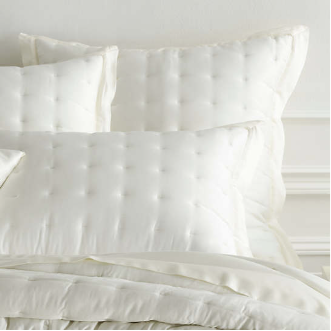 Pine Cone Hill Ivory Silken Solid Puff Sham