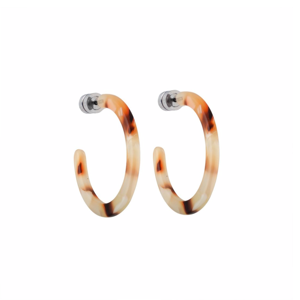 Mini Hoops in  Blush Tortoise
