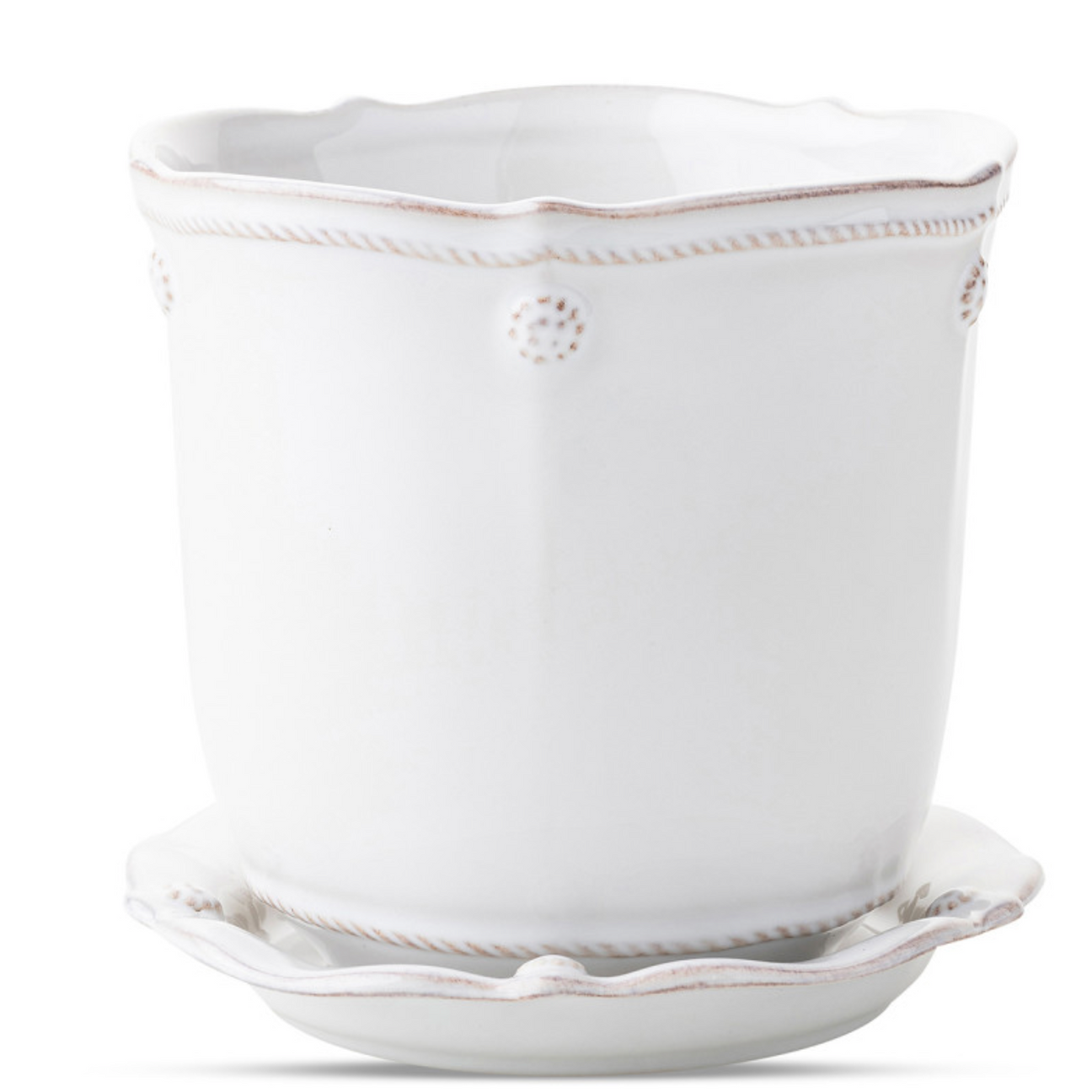 Juliska Berry & Thread Whitewash 5.25" Planter & Saucer