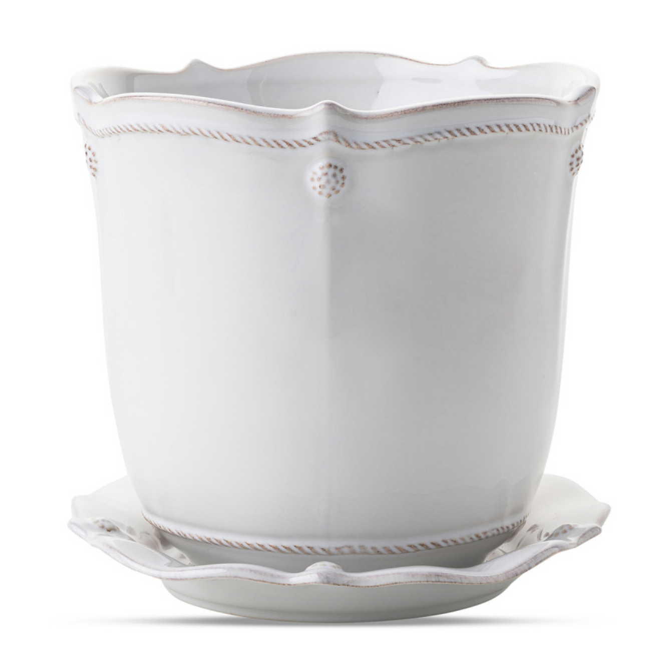 Juliska Berry & Thread Whitewash 7" Planter & Saucer