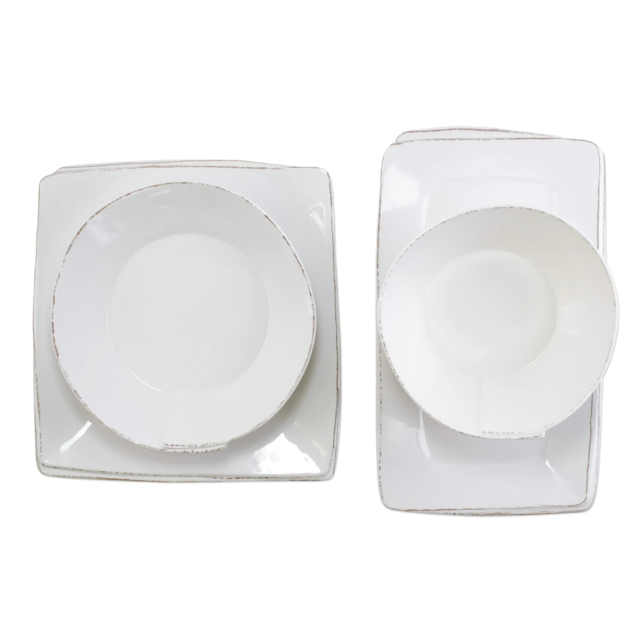 VIETRI Lastra White Melamine 4-Piece Serveware Set