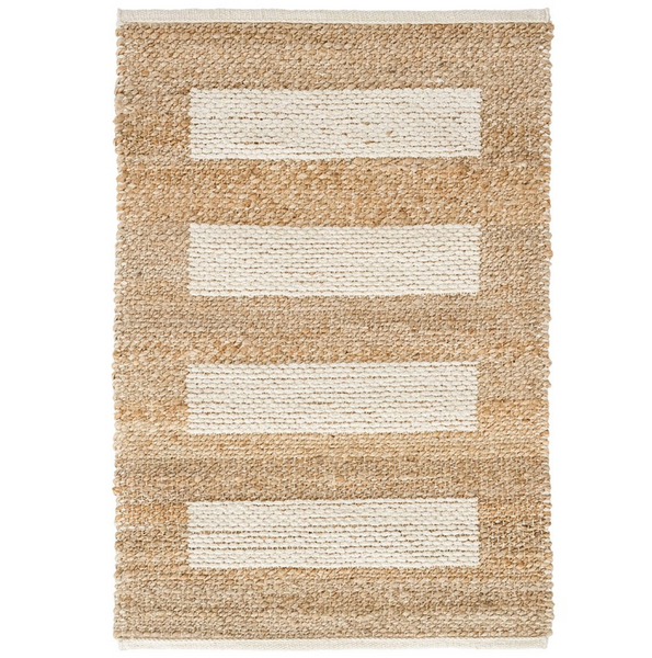 Dash & Albert Milo Reversible Ivory Woven Jute/Cotton Rug Waiting On Martha