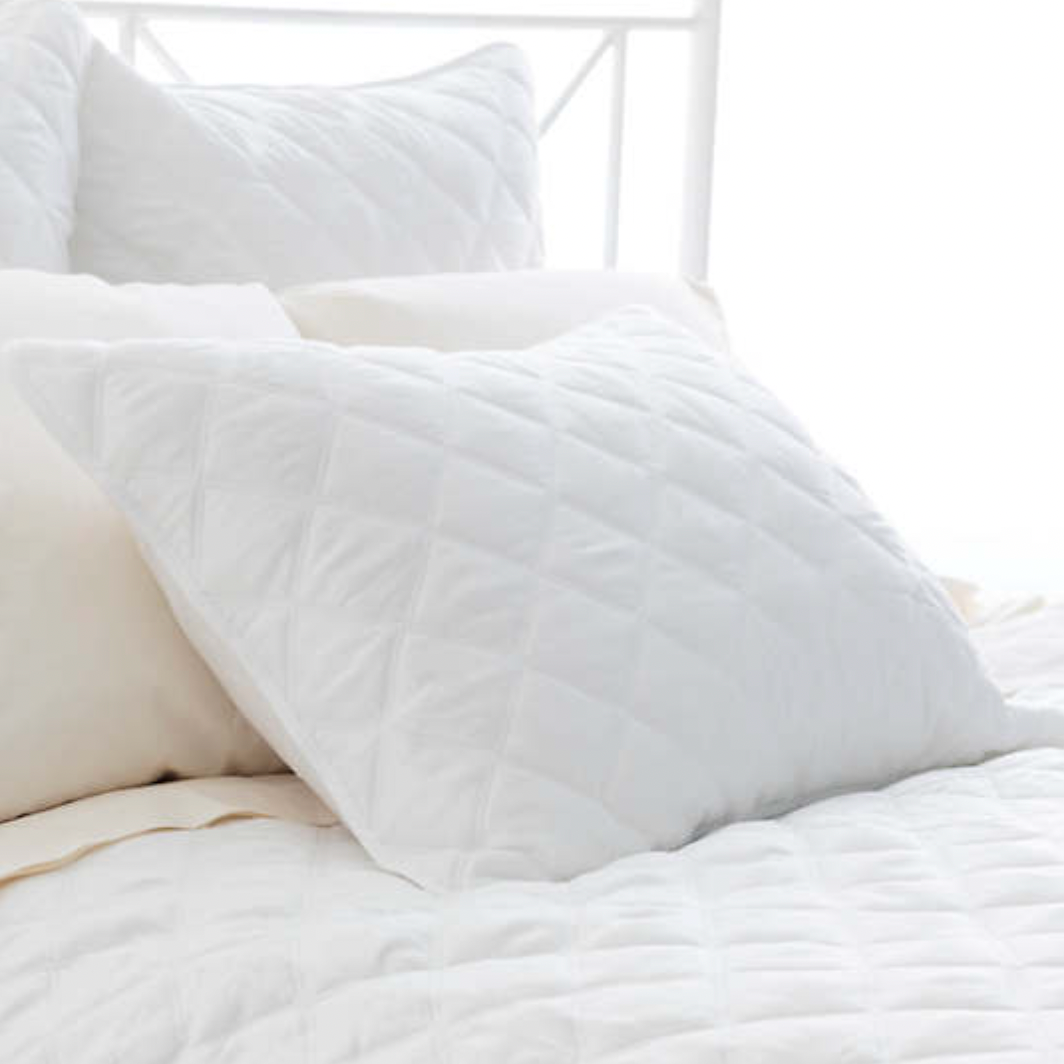 Pine Cone Hill Quilted Silken Solid White Sham
