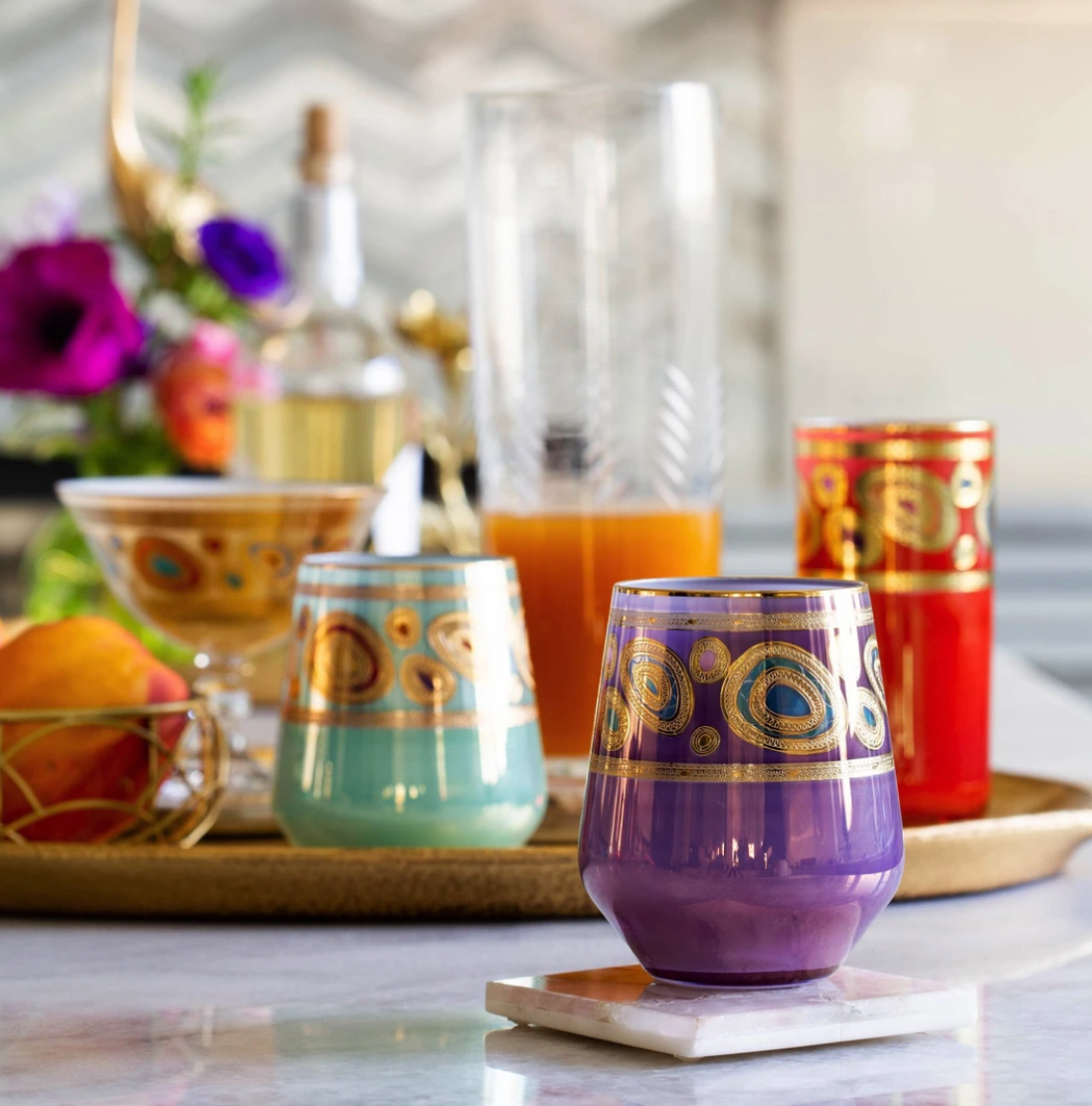 VIETRI Regalia Stemless Wine Glasses