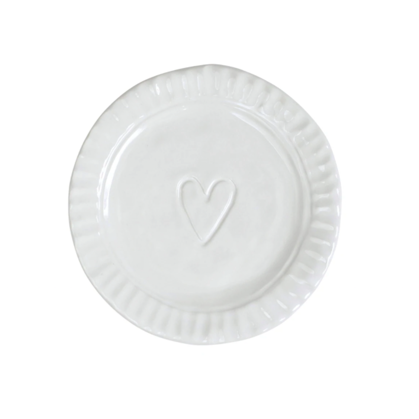 VIETRI Pietra Serena Heart Trinket Plate